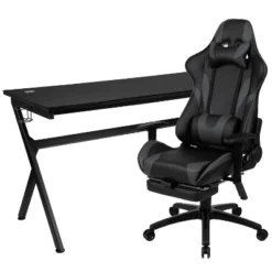Flash Furniture Gaming Desk And Footrest Reclining Gaming Chair Set - Cup Holder/Headphone Hook/Removable Mouse Pad Top/Wire Management -Furniture Sale Store GUEST 6f5a5a4b 24c5 4368 b0e3 921e8b3e9038
