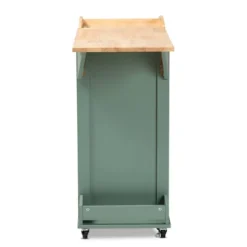 Dorthy Two-Tone Wood Kitchen Cart Green/Natural - Baxton Studio -Furniture Sale Store GUEST 6f837371 c6aa 45fd adca 170168fcd395