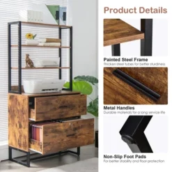 Costway 2 Drawer Vertical File Cabinet W/Lock & Bookshelf, Letter Size Filing Cabinet -Furniture Sale Store GUEST 6fc8540a 808d 48ce 9edd 02555d3bdb7c