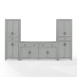 3pc Tara Entertainment Set With Closed Storage Distressed Gray - Crosley -Furniture Sale Store GUEST 701ed3df 544b 4fd6 a6bf ab62fb94099f