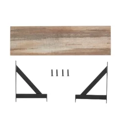 Genoa Wall Shelf On Triangular Metal Bracket Black/Rustic - Danya B. -Furniture Sale Store GUEST 7180a11c b435 4a4d 9983 cbdc418a030e