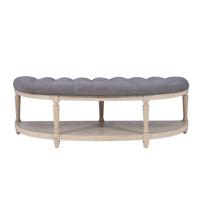 Covil Demilune Bench Charcoal - Powell Company 2 Covil Demilune Bench Charcoal - Powell Company - Image 2