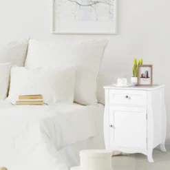 Costway 2PCS Nightstand With Drawer Cabinet Curved Legs Sofa Side End Accent Table White 11 Costway 2PCS Nightstand With Drawer Cabinet Curved Legs Sofa Side End Accent Table White -Furniture Sale Store GUEST 71981ae3 0866 49b6 957c a83f2cb725e9