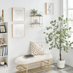 20" 2 Tier Warm Metal Hanging Bracket Wall Mounted Shelf Gold - Danya B. -Furniture Sale Store GUEST 71d9866b 148f 452c 9678 5feb38e880de