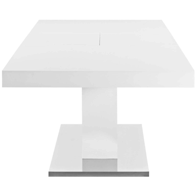 Vector Extendable Dining Table White Silver - Modway 4 Vector Extendable Dining Table White Silver - Modway - Image 4