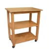 Wood Microwave Cart In Medium Oak Brown-Pemberly Row