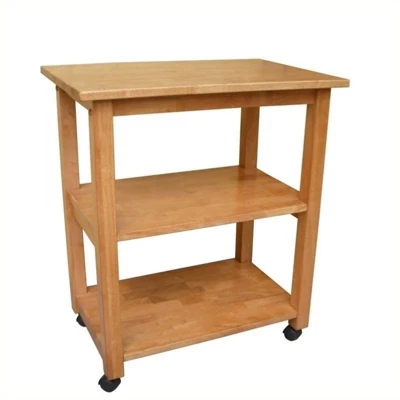 Wood Microwave Cart In Medium Oak Brown-Pemberly Row 1 Wood Microwave Cart In Medium Oak Brown-Pemberly Row