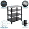 Mount-It! Tempered Glass AV Component Media Stand, Audio Tower And Media Center With 4 Shelves, 88 Lbs. Capacity, Black