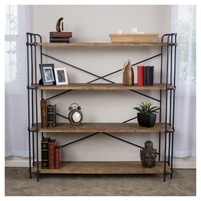 Yorktown 65.5" 4-Shelf Industrial Bookcase Brown - Christopher Knight Home 1 Yorktown 65.5" 4-Shelf Industrial Bookcase Brown - Christopher Knight Home