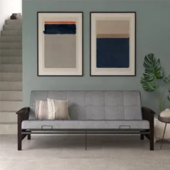 Full Brixen Wood Arm Metal Futon Frame With 6" Mattress - Room & Joy -Furniture Sale Store GUEST 728a0b52 d5de 4e9c a217 bc19a893411d