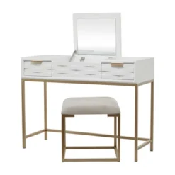 Contemporary Wood Console Table Dressing Table Desk With Mirror And Stool Set - Olivia & May -Furniture Sale Store GUEST 72f97ac1 5b5c 4e39 80b9 4faed2c118fa