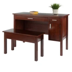 2pc Emmett Desk Set With Bench Walnut - Winsome -Furniture Sale Store GUEST 731373a7 3247 49bd bf3b 4db76fbf7275