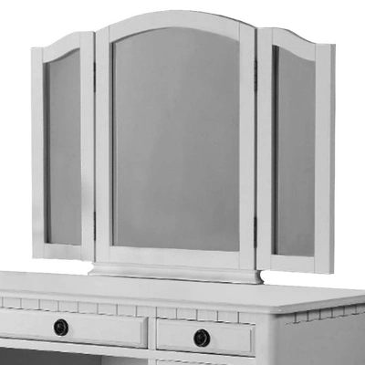 Wooden Vanity Set With Stool White - Benzara 1 Wooden Vanity Set With Stool White - Benzara