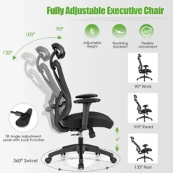 Costway Ergonomic High Back Mesh Office Chair W/ Adjustable Lumbar Support 14 Costway Ergonomic High Back Mesh Office Chair W/ Adjustable Lumbar Support -Furniture Sale Store GUEST 736bdf55 b040 4332 b586 da861f6a394a