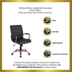 Emma And Oliver Mid-Back Executive Swivel Office Chair With Metal Frame And Arms 28 Emma And Oliver Mid-Back Executive Swivel Office Chair With Metal Frame And Arms -Furniture Sale Store GUEST 73aae0da c3ca 46c8 991a 9f5ef43c9f9b