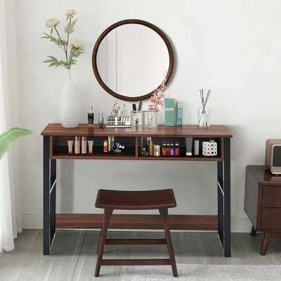 Costway Home Office Computer Desk 2 Drawers Makeup Vanity Console Table Vintage 2 Costway Home Office Computer Desk 2 Drawers Makeup Vanity Console Table Vintage - Image 2
