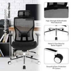 Costway Ergonomic Office Chair High-Back Mesh Chair W/Adjustable Lumbar Support 11 Costway Ergonomic Office Chair High-Back Mesh Chair W/Adjustable Lumbar Support -Furniture Sale Store GUEST 74647328 76ca 47e8 af88 2795517ac313