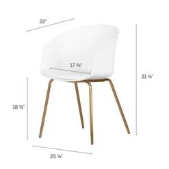 Set Of 2 Flam Dining Chairs With Gold Metal Legs - South Shore -Furniture Sale Store GUEST 75685b99 54ef 42f5 bec2 a72dd1ec0819