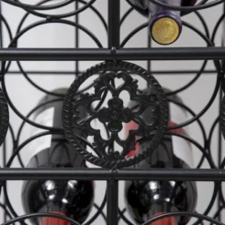HOMCOM 45-Bottle Modern Wine Organizer Decorative Portable Wrought Iron Wine Rack Jail -Furniture Sale Store GUEST 76262c46 80b8 4e95 a7d1 31d57b0c36d5