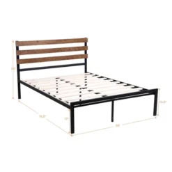 Costway Twin Size Metal Platform Bed Frame Mattress Foundation Wooden Headboard 13 Costway Twin Size Metal Platform Bed Frame Mattress Foundation Wooden Headboard -Furniture Sale Store GUEST 76abcdde 400f 49e2 a202 866ab3ef0fa4