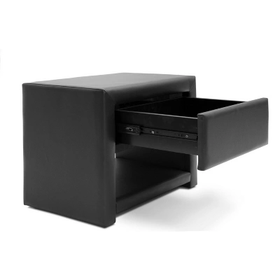Massey Upholstered Modern Nightstand - Baxton Studio 2 Massey Upholstered Modern Nightstand - Baxton Studio - Image 2