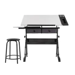 Core Drawing Table And Stool Set Charcoal Black/White - Studio Designs -Furniture Sale Store GUEST 77086ace c907 4ada 88ea a4ab84512e32