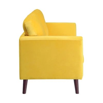 Tolley Velvet Loveseat In Yellow - Lexicon 5 Tolley Velvet Loveseat In Yellow - Lexicon - Image 5