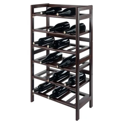 Silvi 30 Bottles Wine Rack Wood/Toasted Walnut - Winsome 5 Silvi 30 Bottles Wine Rack Wood/Toasted Walnut - Winsome - Image 5
