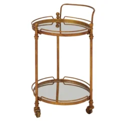 Traditional Iron And Mirrored Bar Cart Brass - Olivia & May -Furniture Sale Store GUEST 794f5252 9153 44d9 95c7 317119f5bd69