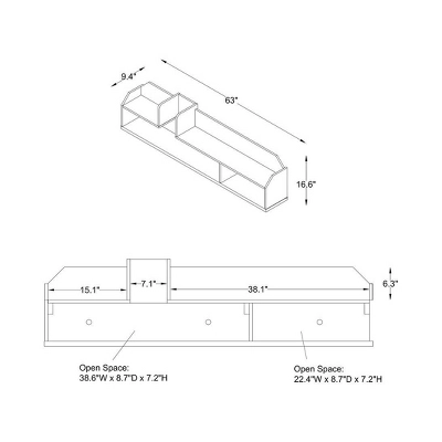 63" Quelda Wall Mounted TV Console - MiBasics 5 63" Quelda Wall Mounted TV Console - MiBasics - Image 5