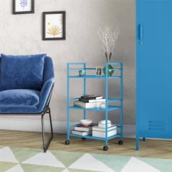 Cache Metal Rolling Cart Blue - Novogratz 14 Cache Metal Rolling Cart Blue - Novogratz -Furniture Sale Store GUEST 7978c384 0286 4c66 aa7d 672d1097b2fe