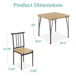 Best Choice Products 3-Piece Indoor Metal Wood Square Dining Table, Furniture Set W/ 2 Chairs 13 Best Choice Products 3-Piece Indoor Metal Wood Square Dining Table, Furniture Set W/ 2 Chairs -Furniture Sale Store GUEST 797d59e9 25f3 48c0 b4dc be5eae28627c