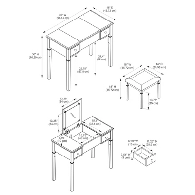 Camden Vanity Set Black Cherry - Linon 15 Camden Vanity Set Black Cherry - Linon - Image 15