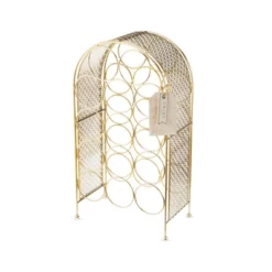 Twine Trellis Wine Rack, Holds 14 Bottles, Gold Countertop Wine Storage, Cast Iron -Furniture Sale Store GUEST 79c8060a 4715 4285 b3ee b27eb751211e
