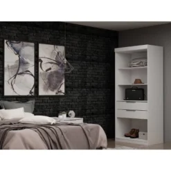 Mulberry 1 Open Sectional Closet White - Manhattan Comfort