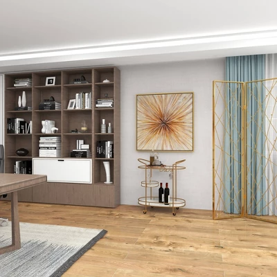 Contemporary Iron Bar Cart Gold - Olivia & May 16 Contemporary Iron Bar Cart Gold - Olivia & May - Image 16