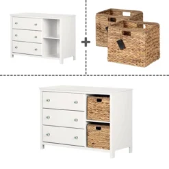 Balka 3 Drawer Dresser With Baskets Pure White - South Shore -Furniture Sale Store GUEST 7b2e2915 51d0 4a6a bbc9 dae9fc35fb4d
