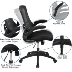 Flash Furniture 48"W X 24"D Electric Height Adjustable Standing Desk With Mesh Swivel Ergonomic Task Office Chair -Furniture Sale Store GUEST 7b4d4da4 b838 465d 8186 556748b2e5d8