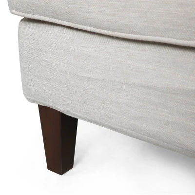 Fairburn Contemporary Pillow Back 3 Seater Sofa Beige/Espresso - Christopher Knight Home 4 Fairburn Contemporary Pillow Back 3 Seater Sofa Beige/Espresso - Christopher Knight Home - Image 4