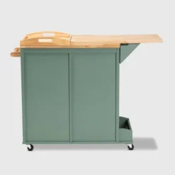 Dorthy Two-Tone Wood Kitchen Cart Green/Natural - Baxton Studio -Furniture Sale Store GUEST 7ca531d8 eec9 4063 8b46 0f7c61f7b3cc