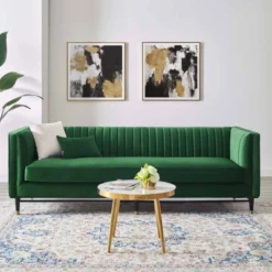 Devote Channel Tufted Performance Velvet Sofa Emerald - Modway -Furniture Sale Store GUEST 7ca83e63 1640 46e5 a13a 30782ef115f2