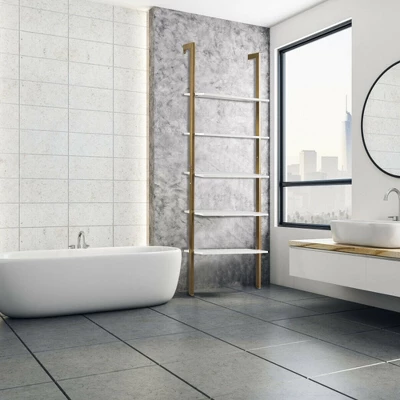 Tangkula 2PCS 5-Tier Ladder Shelf Wood Wall Mounted Display Bookshelf Metal Frame 1 Tangkula 2PCS 5-Tier Ladder Shelf Wood Wall Mounted Display Bookshelf Metal Frame