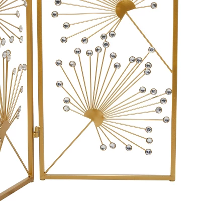 Glam Metal And Acrylic Room Divider Screen Gold - Olivia & May 4 Glam Metal And Acrylic Room Divider Screen Gold - Olivia & May - Image 4