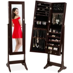 Best Choice Products 6-Tier Standing Mirror Lockable Storage Organizer Cabinet Armoire W/ Velvet Interior -Furniture Sale Store GUEST 7d9fbfd4 f797 4049 ac6a a7a55f859f25