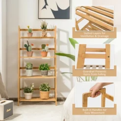 Costway 4-Tier Bookshelf Bamboo Ladder Shelf Bathroom Shelves Storage Plant Stand Rack 15 Costway 4-Tier Bookshelf Bamboo Ladder Shelf Bathroom Shelves Storage Plant Stand Rack -Furniture Sale Store GUEST 7dba0107 3403 4200 93de 99884ea1fe47