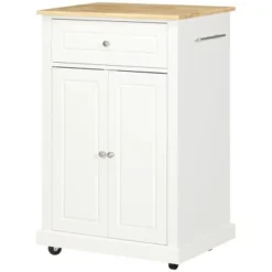 HOMCOM Rolling Kitchen Island Cart, Portable Serving Trolley Table With Drawer, Adjustable Shelf And 2 Towel Racks, Cream White 7 HOMCOM Rolling Kitchen Island Cart, Portable Serving Trolley Table With Drawer, Adjustable Shelf And 2 Towel Racks, Cream White -Furniture Sale Store GUEST 7e925d99 7e8b 4c7e b2f6 36ee3df019c2