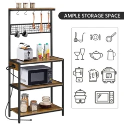 Yaheetech 67.5" H Baker’s Rack With Power Outlet For Kitchen Storage, Rustic Brown -Furniture Sale Store GUEST 7ea24def 693a 4235 b51c 4dd89ae00bdd