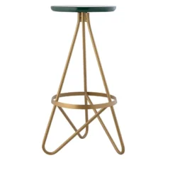 JONATHAN Y Spiroa Modern Industrial Metal Backless Circular Bar Stool