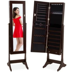 Best Choice Products 6-Tier Standing Mirror Lockable Storage Organizer Cabinet Armoire W/ LED Lights -Furniture Sale Store GUEST 7f8c74f3 fec7 48e3 8ab4 12ff3453bf6c