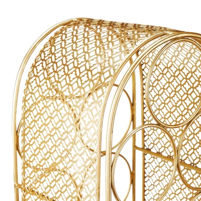 Twine Trellis Wine Rack, Holds 7 Bottles, Gold Countertop Wine Storage, Cast Iron 5 Twine Trellis Wine Rack, Holds 7 Bottles, Gold Countertop Wine Storage, Cast Iron - Image 5